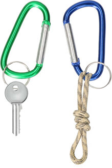 Did Karabijnhaak aluminium - set van 2x stuks - 7.5 cm - beveiligingshaak - veersluiting