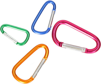 Did Karabijnhaak aluminium - set van 4x stuks - beveiligingshaak - veersluiting