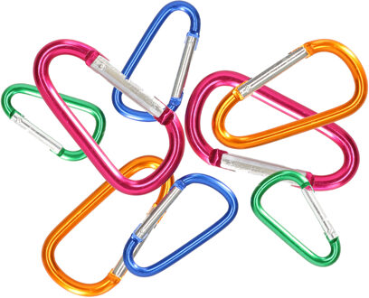 Did Karabijnhaak aluminium - set van 8x stuks - beveiligingshaak - veersluiting