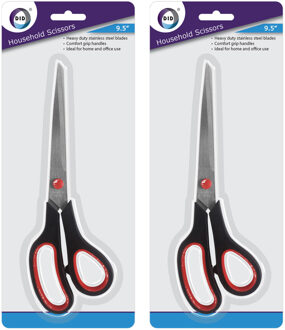Did Keukenschaar - 2x stuks - 24 cm - comfortabele grip - schaar - kantoor