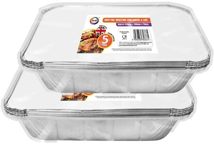 Did Meal prep - voedsel bewaar bakjes - Aluminium - 10x - 32 x 26 x 7 cm - met deksels