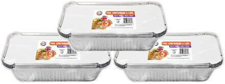 Did Meal prep - voedsel bewaar bakjes - Aluminium - 15x - 20 x 11 x 5 cm - met deksels