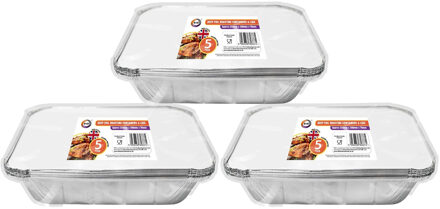Did Meal prep - voedsel bewaar bakjes - Aluminium - 15x - 32 x 26 x 7 cm - met deksels