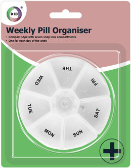 Did Medicijnen doos/pillendoos 7-vaks wit 9 cm - Pillendoosjes