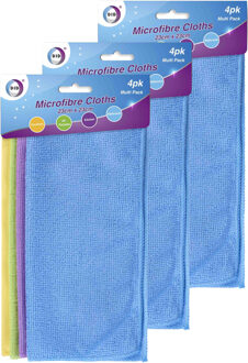 Did Microvezel doekjes - 12x stuks - kleuren mix - schoonmaak doekjes - 23 x 23 cm