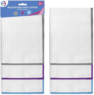 Did Microvezel doekjes - 3x stuks - wit - schoonmaak doekjes - 30 x 30 cm - dweiltjes