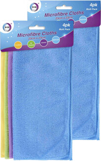 Did Microvezel doekjes - 8x stuks - kleuren mix - schoonmaak doekjes - 23 x 23 cm