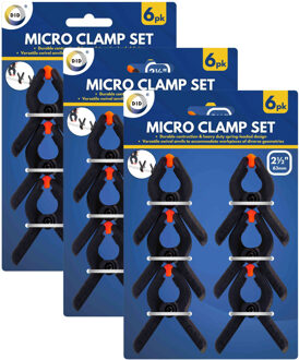 Did Mini zeilklem/hobby clip set van 18x - 6 cm - kunststof - Dekzeil klemmen - Camping/outdoor