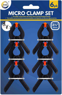 Did Mini zeilklem/hobby clip set van 6x - 6 cm - kunststof - Dekzeil klemmen - Camping/outdoor klemmen
