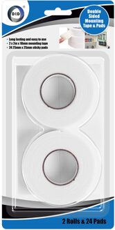 Did Pakket van 2x rollen dubbelzijdig foam tape en 24x dubbelzijdige pads