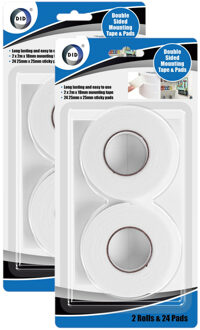 Did Pakket van 4x rollen dubbelzijdig foam tape en 48x dubbelzijdige pads