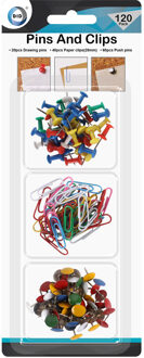 Did ?Punaises/paperclips - Multi - 120x stuks - kantoor - prikbord?