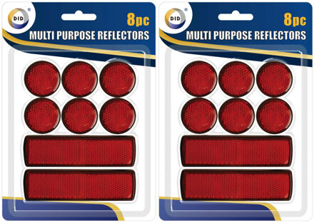 Did Reflectoren - 24x - rood - kunststof - zelfklevend fietsreflector