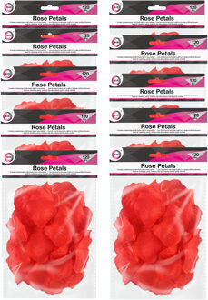 Did Rode kunststof rozenblaadjes - 1200x stuks - Bruiloft en Valentijnsdag decoratie - rozen