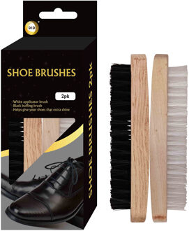 Did Schoenpoetsborstels - 2x - ovaal - synthetische haren - schoenborstels