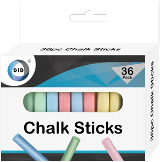Did Schoolbordkrijtjes gekleurd set van 36x stuks