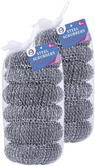 Did Schuursponsjes - RVS - 12x - staalspons - sponzen - 6 cm