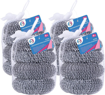 Did Schuursponsjes - RVS - 16x - staalspons - sponzen - 6 cm