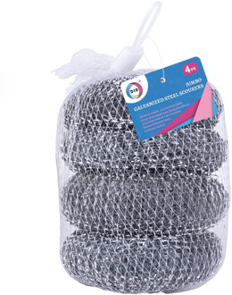 Did Schuursponsjes - RVS - 4x - staalspons - sponzen - 6 cm