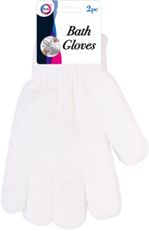 Did Scrub washandjes - 2x st - wit - one size - volwassenen - was handschoenen
