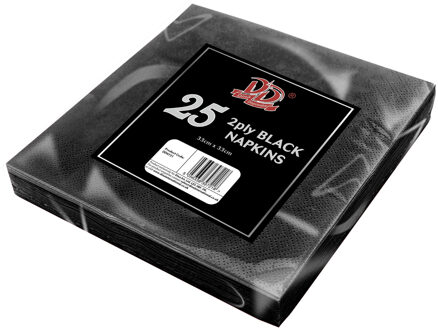 Did Servetten - 25x st - zwart - 33 x 33 cm - 2-laags - papier - Tafeldecoratie - servetjes