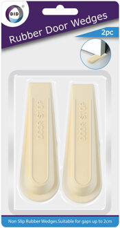 Did Set van 2x stuks deurstoppers/deurwiggen - wit - 12 cm - rubber - Deurstoppers Crème