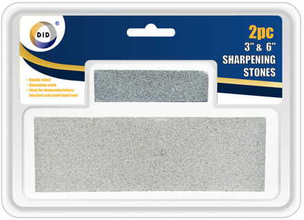 Did Set van 2x Wetstenen / slijpstenen dubbelzijdig 7,5 en 15 cm