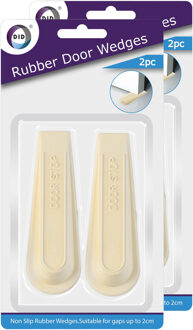 Did Set van 4x stuks deurstoppers/deurwiggen - wit - 12 cm - rubber