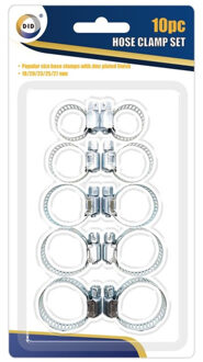 Did Slangklemmen set van 10x stuks - in 5 formaten - slangen vastzetten/afklemmen