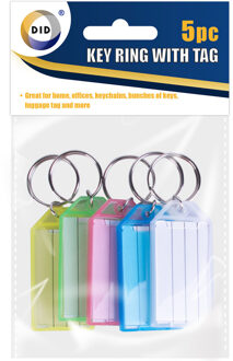 Did Sleutellabels/sleutelhangers - 5x - gekleurd - hanger met etiket - Sleutelhangers