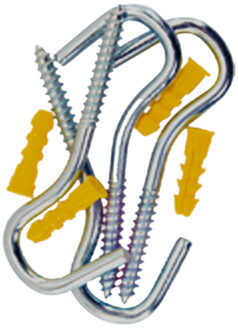 Did Stalen schroefhaken / ophanghaken - 8x stuks - 10 cm - met plug 8 mm