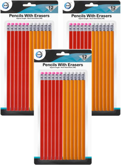 Did Teken potloden - 36x - grijs - met gummetje - schrijfbenodigdheden