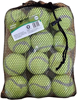 Did Tennisballen - 12x - geel - rubber/katoen - standaard formaat - buitenspeelgoed