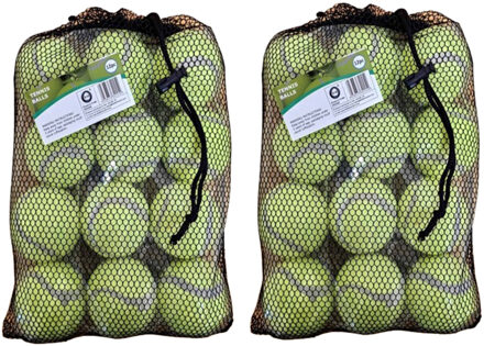 Did Tennisballen - 24x - geel - rubber/katoen - standaard formaat - buitenspeelgoed