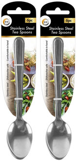 Did Theelepels - 12x st - 15 cm - roestvrijstaal - dessertlepels - bestekset lepels