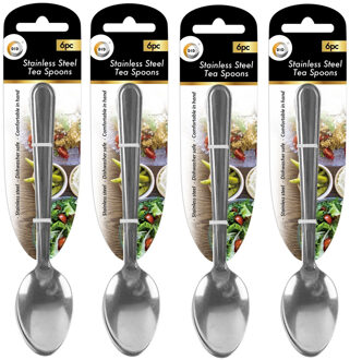 Did Theelepels - 24x st - 15 cm - roestvrijstaal - dessertlepels - bestekset lepels