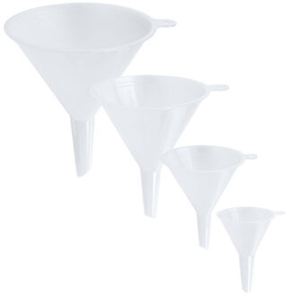 Did Trechter set - 4-delig - wit - kunststof - dia 6/8/10/12 cm - keuken benodigdheden