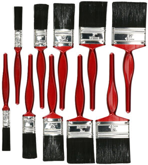 Did Verfkwasten set - 2x - 5-delig - plat - verschillende breedtes - smal - kunststof