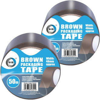 Did verpakkingstape bruin 2 stuks 50 meter x 48 mm - Tape (klussen)