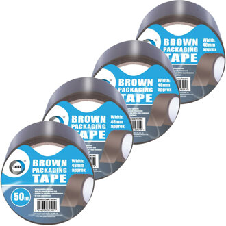 Did verpakkingstape bruin 4 stuks 50 meter