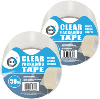 Did verpakkingstape transparant 2 stuks 50 meter - Tape (klussen)