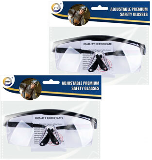 Did verstelbare veiligheidsbril/vuurwerkbril - 2x - kunststof - beschermbril