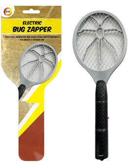 Did Vliegenmepper - 2x - elektrisch - grijs - kunststof/metaal - 45 x 18 cm