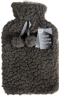 Did Warmwaterkruik - met zachte pluche hoes - donkergrijs - 2L - kruik