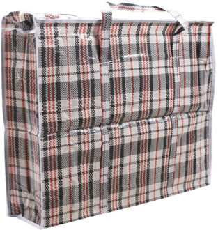 Did Wastas/boodschappentas/opbergtas zwart print 100 x 70 x 30 cm Taupe