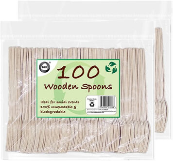 Did Wegwerp lepels - hout - 200x - eenmalig gebruik - biologisch afbreekbaar