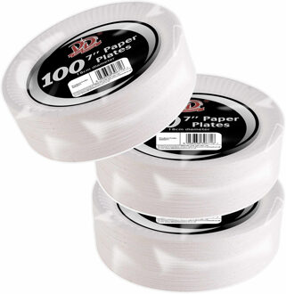 Did Wegwerpbordjes - karton - 300x stuks - rond - 23 cm - wit