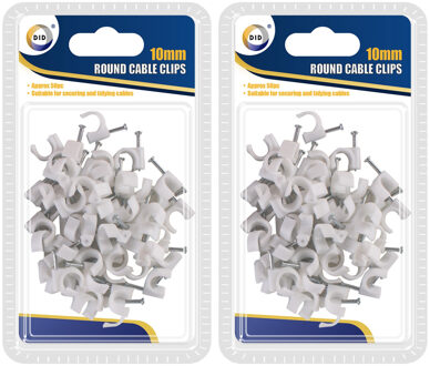 Did Witte kabelclips/kabelklemmen - 100x - met spijker - 10 mm - kabelbinders