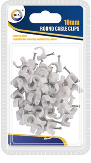 Did Witte kabelclips/kabelklemmen - 50 stuks - met spijker - 10 mm - kabelbinders