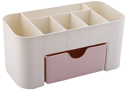 Didihou Cosmetische Doos Met Laden Opbergdozen Multifuncation Desktop Plastic Sieraden Doos Besparen Plaats 22x10.5x10.5cm licht roze
